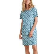 Calida Daylight Dreams Short Sleeved Nightdress Blå Mönstrad bomull Me...