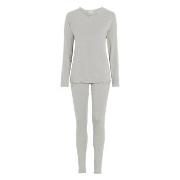 Damella Bamboo Plain Long Pyjamas Set Grå Bambu XX-Large Dam