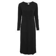 Damella Bamboo Plain Long Sleeve Nightdress Svart Bambu Large Dam