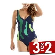 Damella Julia Basic Swimsuit Blå/Grön 52 Dam