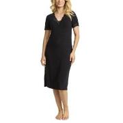 Damella Bamboo Plain Lace Short Sleeve Nightdress Svart Bambu XX-Large...