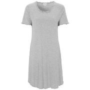 Damella Bamboo Plain Short Sleeve Nightdress Ljusgrå Bambu Small Dam