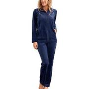 Damella Velour Plain Suit Marin Large Dam