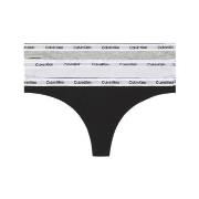 Calvin Klein Trosor 3P Modern Logo Thongs Vit/Grå bomull X-Large Dam