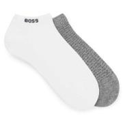 BOSS Strumpor 2P Minipatetrn CC Ankle Socks Vit/Grå Strl 43/46 Herr