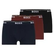 BOSS Kalsonger 3P Power Trunks Svart/Röd bomull Small Herr