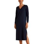 Calida Elegant Dreams Long Nightdress Mörkblå modal Large Dam