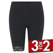 Decoy Mid-length Capri Leggings With Lace Svart ekologisk bomull XX-La...