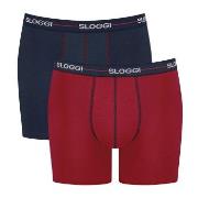 Sloggi Kalsonger 2P Men Start Short C2P Marin/Röd  bomull Medium Herr