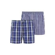 Jockey Kalsonger 2P Woven Boxer Shorts Marin Rutig bomull Large Herr