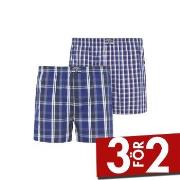 Jockey Kalsonger 2P Woven Boxer Shorts Marin Rutig bomull X-Large Herr