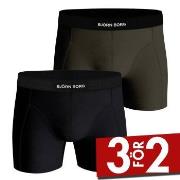 Bjorn Borg Premium Cotton Stretch Boxer 1298 Kalsonger 2P Svart/Grön b...