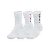 Under Armour Strumpor 3P Mid Crew Maker Socks Vit/Vit Medium