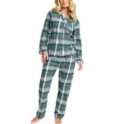 Damella Cotton Flannel Pyjamas Grön Mönstrad bomull Large Dam