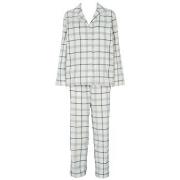 Missya Check Flannel Pyjama Blå/Vit bomull Medium Dam