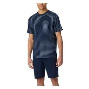 Schiesser Casual Essentials Short Sleeve Pyjama Mörkblå bomull Medium ...