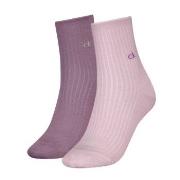 Calvin Klein Strumpor 2P Short Sock Roll Top Rosa/Lila Strl 39/42 Dam