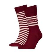 Tommy Hilfiger Strumpor 2P Men Breton Crew Socks Mörkröd Strl 43/46 He...