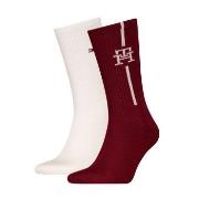 Tommy Hilfiger Strumpor 2P Monogram Sock Vit/Röd Strl 39/42 Herr