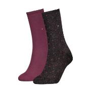 Tommy Hilfiger Strumpor 2P Women Dot Sock Svart/Vinröd Strl 35/38 Dam