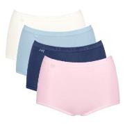 Sloggi Trosor 4P Basic Plus Maxi Panty Rosa/Blå bomull 40 Dam