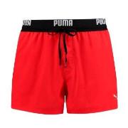 Puma Badbyxor Logo Short Length Swim Shorts Röd polyester Large Herr