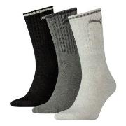 Puma Strumpor 3P Crew Sock Stripe Svart/Grå Strl 47/49