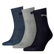 Puma Strumpor 3P Short Crew Unisex Socks Marin/Grå Strl 47/49