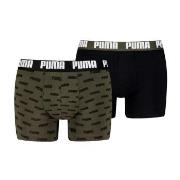 Puma Kalsonger 2P Everyday Aop Boxer Svart/Grön bomull Large Herr