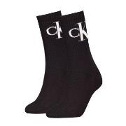 Calvin Klein Strumpor 2P Women Monogram Crew Socks Svart Strl 35/38 Da...