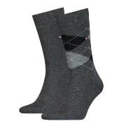 Tommy Hilfiger Strumpor 2P Men Sock Check Mörkgrå Strl 39/42 Herr