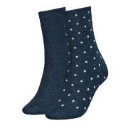 Tommy Hilfiger Strumpor 2P Women Dot Sock Jeansblå Strl 39/42 Dam