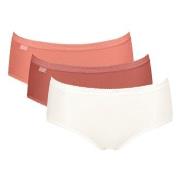 Sloggi Trosor 3P Basic Plus Midi Colored Laxrosa bomull 50 Dam