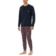 Schiesser X-Mas Long Pajamas Blå/Röd bomull 52 Herr