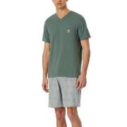 Schiesser 95-5 Short Pyjama V-neck Khaki bomull 52 Herr