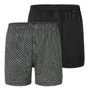 Schiesser Kalsonger 2P Long Boxershorts Svart/Rutig bomull 3XL Herr