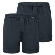 Schiesser Kalsonger 2P Long Boxershorts Mörkblå bomull 4XL Herr