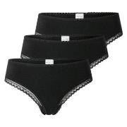 Schiesser Trosor 3P Modern Cheeky String Svart bomull 42 Dam