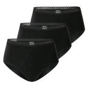 Schiesser Trosor 3P Modern Lace Rio Midi Brief Svart bomull 36 Dam
