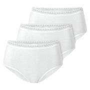 Schiesser Trosor 3P Modern Lace Rio Midi Brief Vit bomull 42 Dam