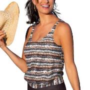 Wiki Puerto Rico Tankini Top Brun mönstrad C/D Small Dam