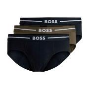 BOSS Kalsonger 3P Bold Design Hip Brief Svart/Grön bomull Small Herr