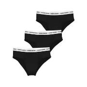 Björn Borg Trosor 3P Logo High Waist Brief Svart bomull Small Dam