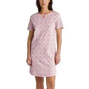 Calida Sweet Dreams Nightdress Rosa Mönstrad bomull Small Dam