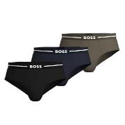 BOSS Kalsonger 9P Bold Design Hip Brief Svart/Grön bomull X-Large Herr