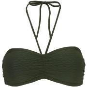 Damella Olivia Textured Padded Bikini Bra Mörkgrön nylon 44 Dam