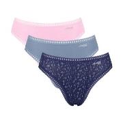 Sloggi Trosor 3P GO Crush High Leg Briefs Rosa/Blå bomull X-Small Dam