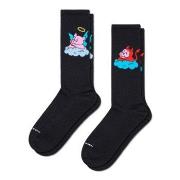 Happy socks Strumpor 2P Good Pig Bad Pig Sneaker Sock Svart mönstrad S...