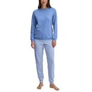 Calida Lovely Nights Pyjama With Cuff Ljusblå bomull Medium Dam