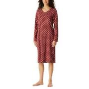 Schiesser Comfort Essentials Longsleeve Sleepshirt Röd bomull 46 Dam